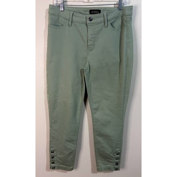 Talbots Sage Flawless Five Pocket Jeans with Button Detailing on Pants Size 10 - Picture 1 of 7